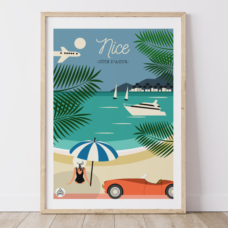 Affiche Vintage de Nice - Côte d'Azur