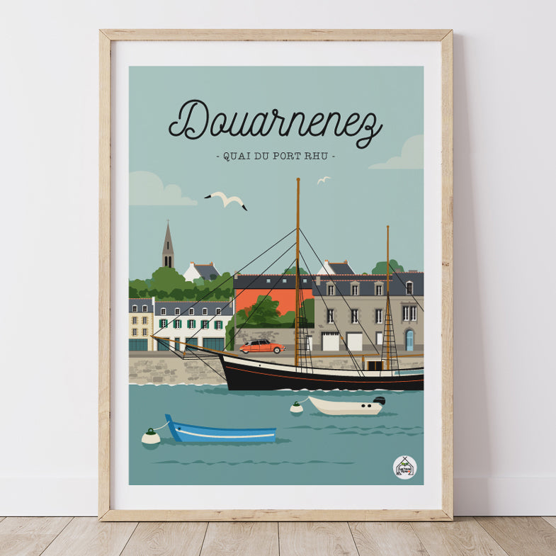 Affiche DOUARNENEZ - Quai de Port Rhu