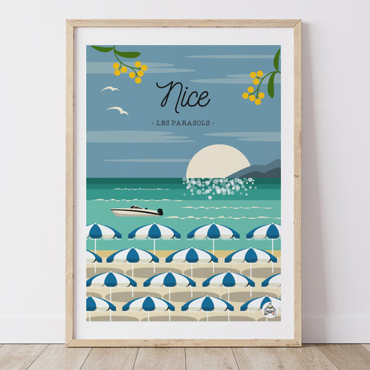 Affiche NICE - Les Parasols