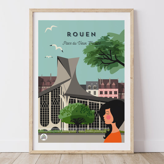 Affiche ROUEN - Place du Vieux Marché