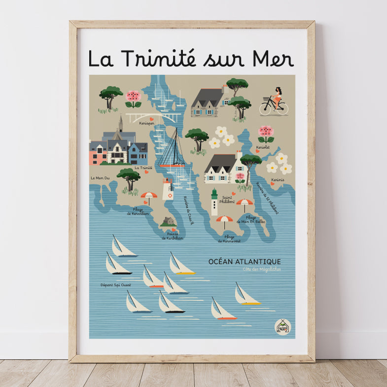 Affiche Carte Côtière LA TRINITE SUR MER