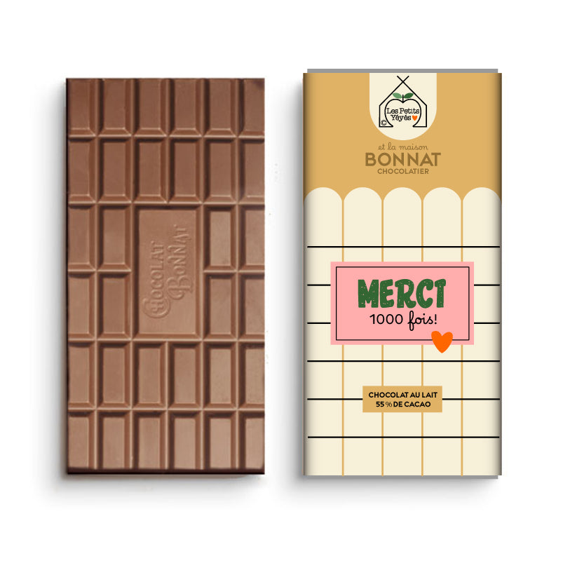 Tablette de Chocolat damier - MERCI 1000 FOIS